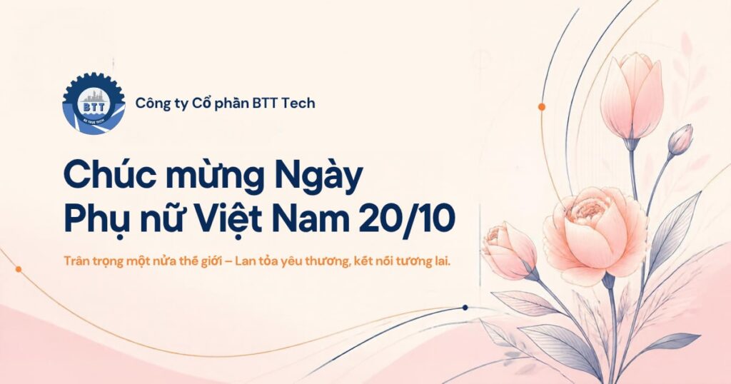 Banner chúc mừng Ngày Phụ nữ Việt Nam 20/10 của BTT Tech