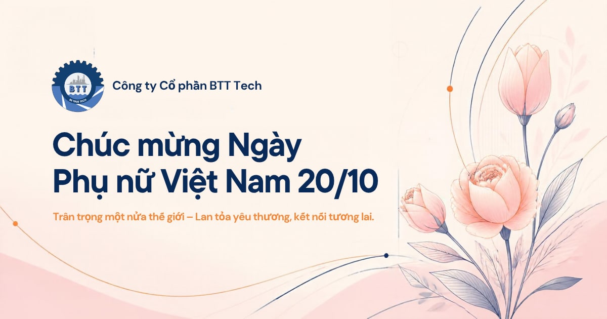 Banner chúc mừng Ngày Phụ nữ Việt Nam 20/10 của BTT Tech